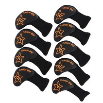 터논 뉴스타일 니트 아이언커버 헤드커버 9종 세트, 블랙