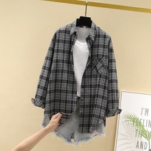 하이어리 여성용 오버핏 남방 가디건