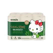 헬로키티 대나무 3겹 화장지 30m, 12롤, 1팩
