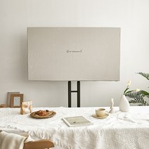 베베데코 베이직 광목 워싱면 고무밴드65인치 TV커버, 베이지