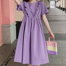 임산부 요조숙녀 코튼 루즈핏 반소매 원피스