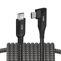 스카이 USB-PD 고속충전 2M 케이블 Gen2 ㄱ자 커넥터 100W SKY-C-C2PDG2P, 블랙