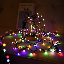 21세기트랜드 촘촘 앵두 전구 LED 줄조명 태양열 세트 5m 250구, 컬러등