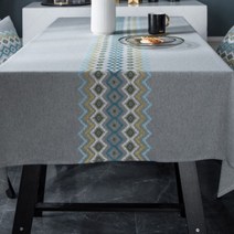 알럽홈 북유럽 랜덤 패턴 자수 식탁보, TYPE3, 135 x 100 cm