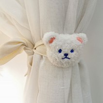 지앤와이 곰돌이 커튼 타이백, 화이트, 2개