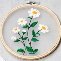 위즈앤위즈 누구나 DIY 프랑스자수 패키지 15cm, 투명꽃 04, 1개