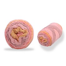 미소털실 레인보우 케이크 뜨개실 볼 100g x 2p, 20 연핑크믹스, 193m