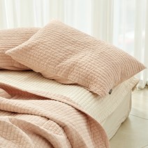 심플럭스 베이직코튼 순면아사 워싱피그먼트 베개커버 + 솜, 코랄핑크