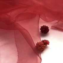 오간디 크리스탈 광폭 원단, 레드