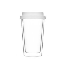 헬리오스 이중그라스컵 350ml, 화이트, 1개