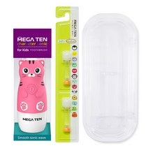 메가텐 음파칫솔 48개월이상 고양이 + 칫솔모 2p + 케이스, 1세트