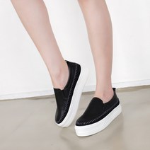 파이 여성용 스티치 통굽 슬립온 4cm C016