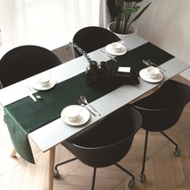마켓에이 원컬러 유러피언 심플스타일 테이블러너, 딥그린, 32 x 240 cm