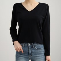 마이시즌 여성 블랑 베이직 브이넥티