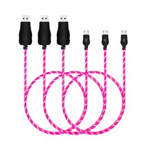 디씨네트워크 LED 5핀 고속충전 케이블 3p, 핑크, 1m