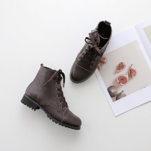 플랙슈 여성용 발편한 로우 레이스업 워커 3.5cm