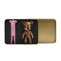 포포베 골프 퍼터 키퍼 그린보수기 + 피규어 + 틴트케이스 세트, 골드(피규어), 핑크(그린보수기), 1세트