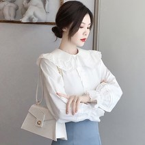 유니 프릴 블라우스