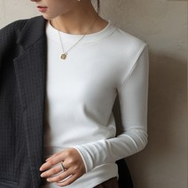 아로무드 여성용 속기모 롱슬리브 라운드넥 티셔츠