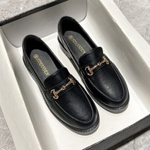 여성용 데일리 금장 가죽로퍼