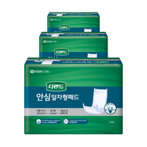디펜드 남녀공용 안심 일자형 패드 속기저귀 성인기저귀, 3팩, 30매