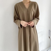 여성용 솔트 브이넥 임부 원피스