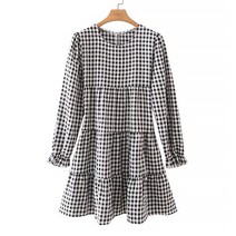 마켓에이 체크 프릴 임부 원피스