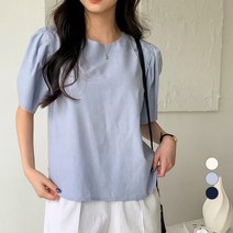 베러스윗 여성용 린넨 퍼프 반팔블라우스
