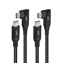 스카이 USB PD 고속충전 케이블 Gen2 ㄱ자 커넥터 100W 스카이-C-C2PDG2P 2p, 2m, 블랙