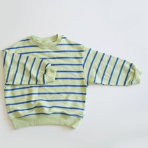 아이크레용 아동용 스트라이프 클래식 워싱 긴팔 맨투맨