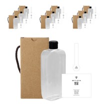 납작 꿀병 페트 300 + 원터치 블랙캡 + 심플 밤 꿀 스티커 L + 봉인 스티커 + 박스 세트, 10세트