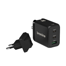 브로나인 전세계호환 GaN 65W 멀티 초고속 어댑터 PD PPS QC C타입 usb 충전기, Black, 1개
