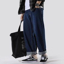 마켓A 남성용 올드 와이드 트렌디 청바지