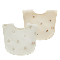 베이비앤아이 신생아 면 턱받이 2종 세트, 고미, 라미, 1세트