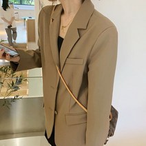 피어니스트 여성용 데일리 기본 심플 루즈 자켓