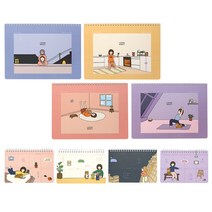 핑크풋 보리 먼슬리 플래너 4종 + 위클리 플래너 4종 세트, 혼합색상