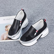 데이프릴 여성용 조이드 천연가죽 키높이 슬립온