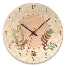 가팡 벽시계 무소음시계 원형 CLOA032, 베이지 04번