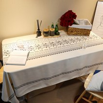 알럽홈 플라워 보헤미아 린넨 식탁보, TYPE 10, 120 x 120 cm