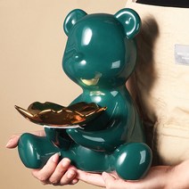 젊은이마켓 차키 보관함 테디베어 트레이, 그린
