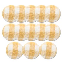 체크 싸개 콩단추 13mm, 13개, 옐로우