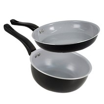 오스벨 세라믹 IH 프라이팬 2종 세트, 그레이, 팬 20cm + 웍 20cm