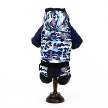 새코밍 반려견 웜 면패딩 올인원, 화이트