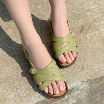 지쎄 여성용 제이슈 천연양가죽 리오 플랫 샌들