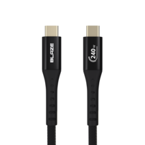 블레이즈 C타입-C타입 패브릭 초고속 충전케이블 240W 480Mbps, 1m, 블랙