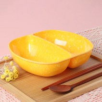 레트로 분식그릇 떡볶이 팝 짬짜면 그릇, YELLOW, 10개