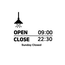 스위트스페이스 오픈 클로즈 요일 휴무 타입 16 매장스티커 + 여분 스티커 세트, 블랙