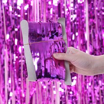 마켓에이 파티장식 수술 은박 커튼 1 x 3 m, 로즈레드, 3개