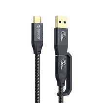 오리코 USB3.2 GEN2x2 20Gbps 2in1 고속 케이블 ACC32-03, 30cm, 블랙, 1개