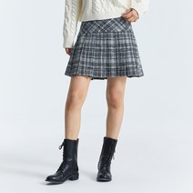 미쏘 체크 플리츠 미니스커트